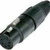 Neutrik NC5FX-B 5-pin XLRF Cable Connector, Black With Gold Contacts