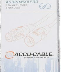 Accu-Cable AC3PDMX5PRO 5' Pro Series 3-Pin Heavy Duty DMX Cable