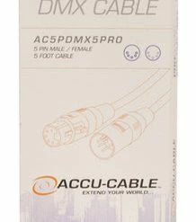 Accu-Cable AC5PDMX5PRO 5' 5-Pin Heavy Duty DMX Cable