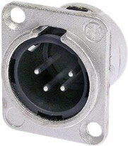 Neutrik NC4MDL-1 4-pin XLRM Panel Mount Connector With Solder Cups