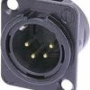 Neutrik NC4MDL-B-1 4-pin XLRM Panel Mount Connector With Solder Cups, Black