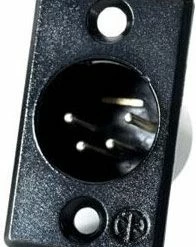Neutrik NC4MP-B 4-pin XLRM Rectangular Panel Connector, Black With Gold Contacts