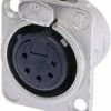 Neutrik NC5FDL-1 5-pin XLRF Panel Receptacle With Gold Contacts, Black