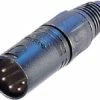 Neutrik NC5MX-B 5-pin XLRM Cable Connector, Black With Gold Contacts