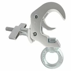 Global Truss QUICK-RIG-EYE Heavy Duty Low Profile Hook Style Clamp With Eye Nut For 2" Pipe, Max Load 1102 Lbs