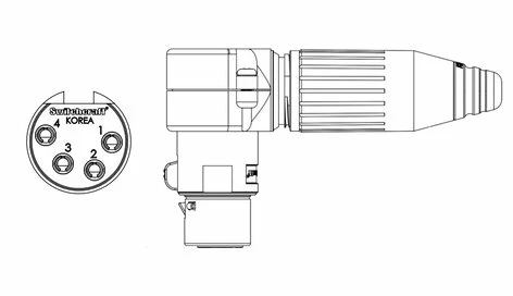 Switchcraft R4FZ 4-pin XLRF AAA Series Right Angle Cable Mount Connector 1 Switchcraft R4FZ 4-pin XLRF AAA Series Right Angle Cable Mount Connector