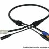 Lex PDE-005-FE-EM Powercon To Powercon W/ 5pin DMX Combo Cable, 5'