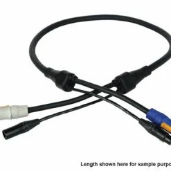 Lex PDE-015-FE-EM Powercon To Powercon W/ 5pin DMX Combo Cable, 15'