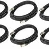 Cable Up DMX-XX310-SIX-K DMX 3-Pin Lighting Cable Bundle (6) Pack Of DMX-XX3-10 DMX Cables