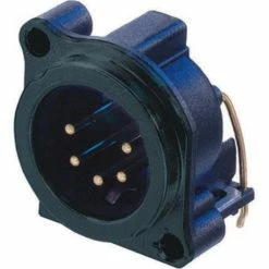 Neutrik NC5MBH-B 5-pin XLRM Jack With Horizontal PCB Mount, Black